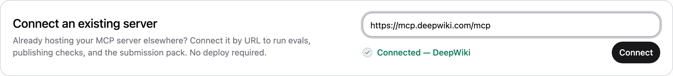 URL field showing a successful connection