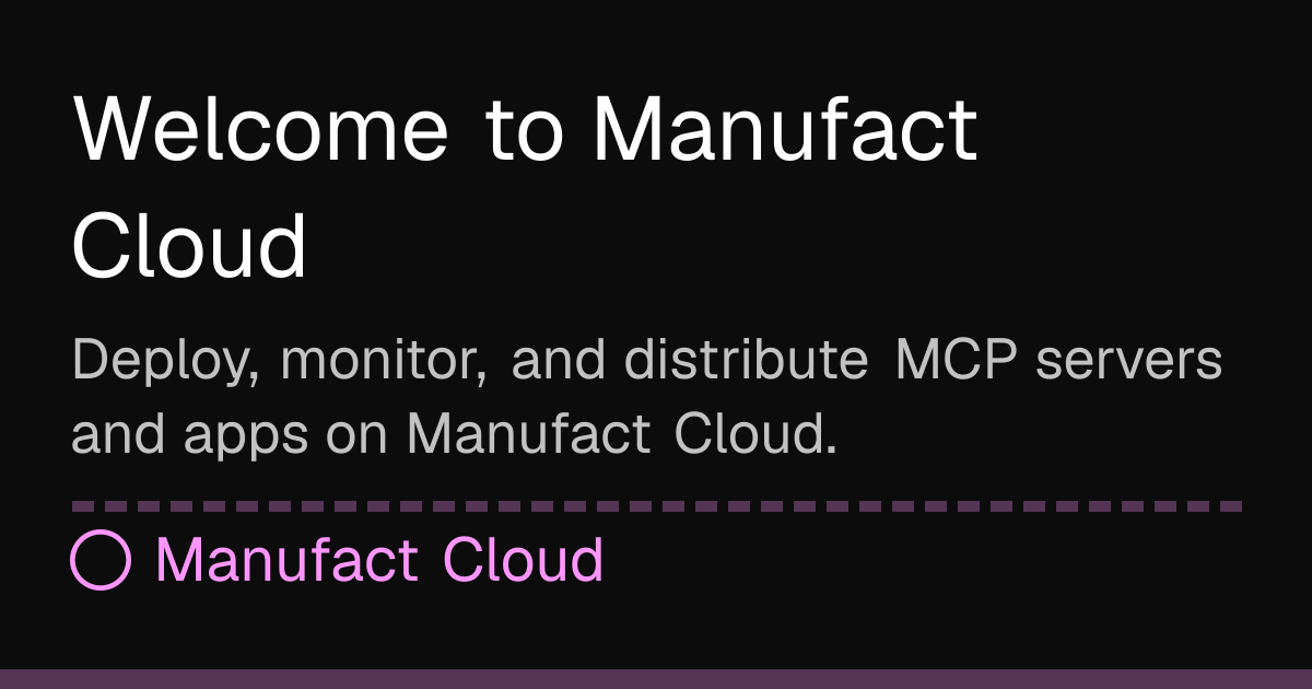 Welcome to Manufact Cloud | Manufact Cloud
